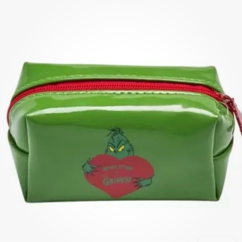 ** SET OF THREE ** Mini Revolution Green Grinch Cosmetic Bags NWT